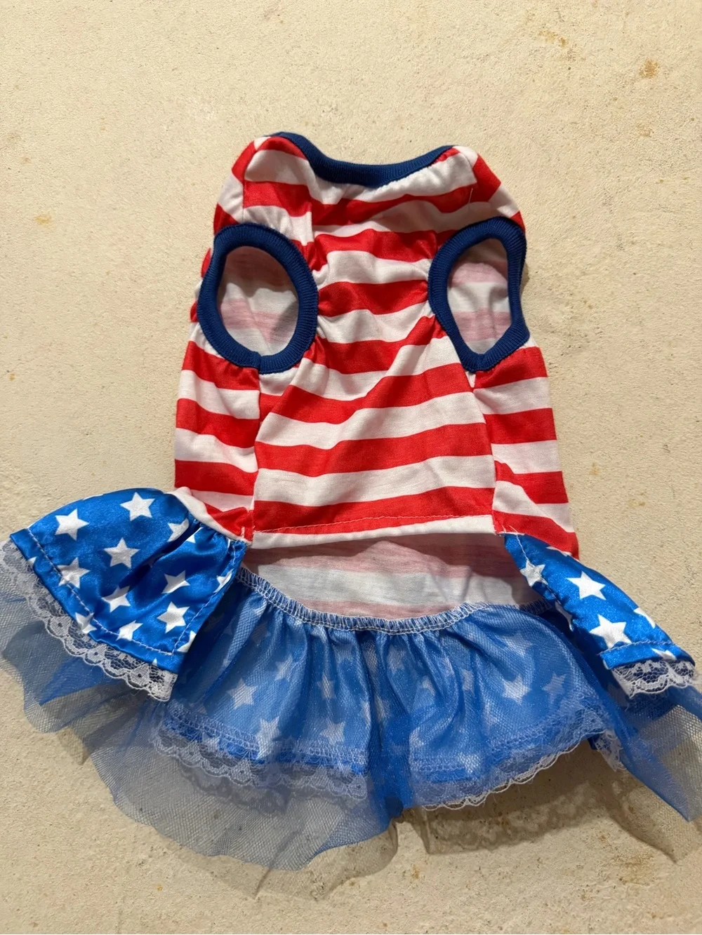 Patriotic Red White and Blue Star Tutu outfit for dog